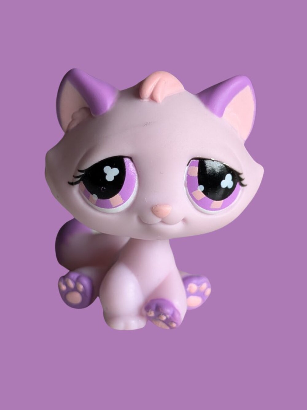 Littlest Pet Shop G2 Shorthair Kitten Cat #576 Lilac Purple Clover Eyes
